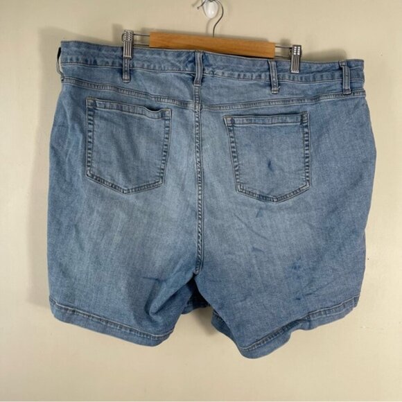Torrid Denim Shorts Size 26 Blue Cotton Blend Distressed 7” Regular Fit Stretch - Picture 2 of 9